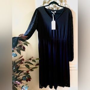 NWT NEW WOMEN’S XL Extra Large Grace Karin Black Lace Dress